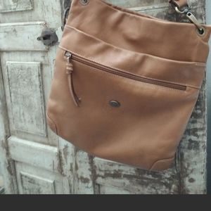 Avorio Women Camel Leather Crossbody Bag One Size